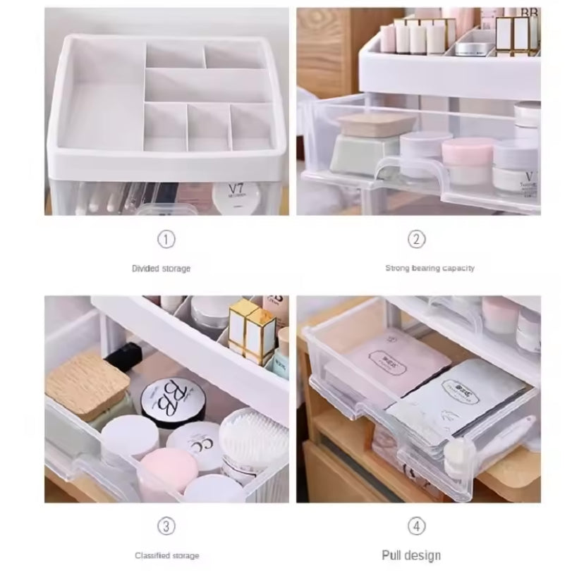 Three Layer Transparent Cosmetic Storage Rack, Multifunctional Desktop Storage Rack, Durable Plastic Desktop Organizer, Office Desktop Organizer Three Layer Transparent Cosmetic Storage Rack, Multifunctional Desktop Storage Rack, Durable Plastic Desktop Organizer, Office Desktop Organizer